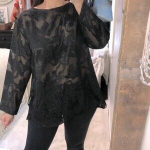 Vintage Victorias Secret size small black lace top